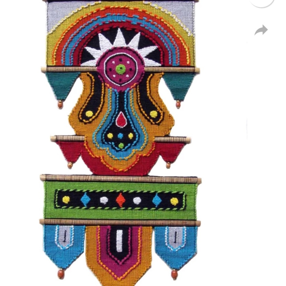 Handloom cotton jacquard handcrafted beautiful wall hanging multicolor tapestry